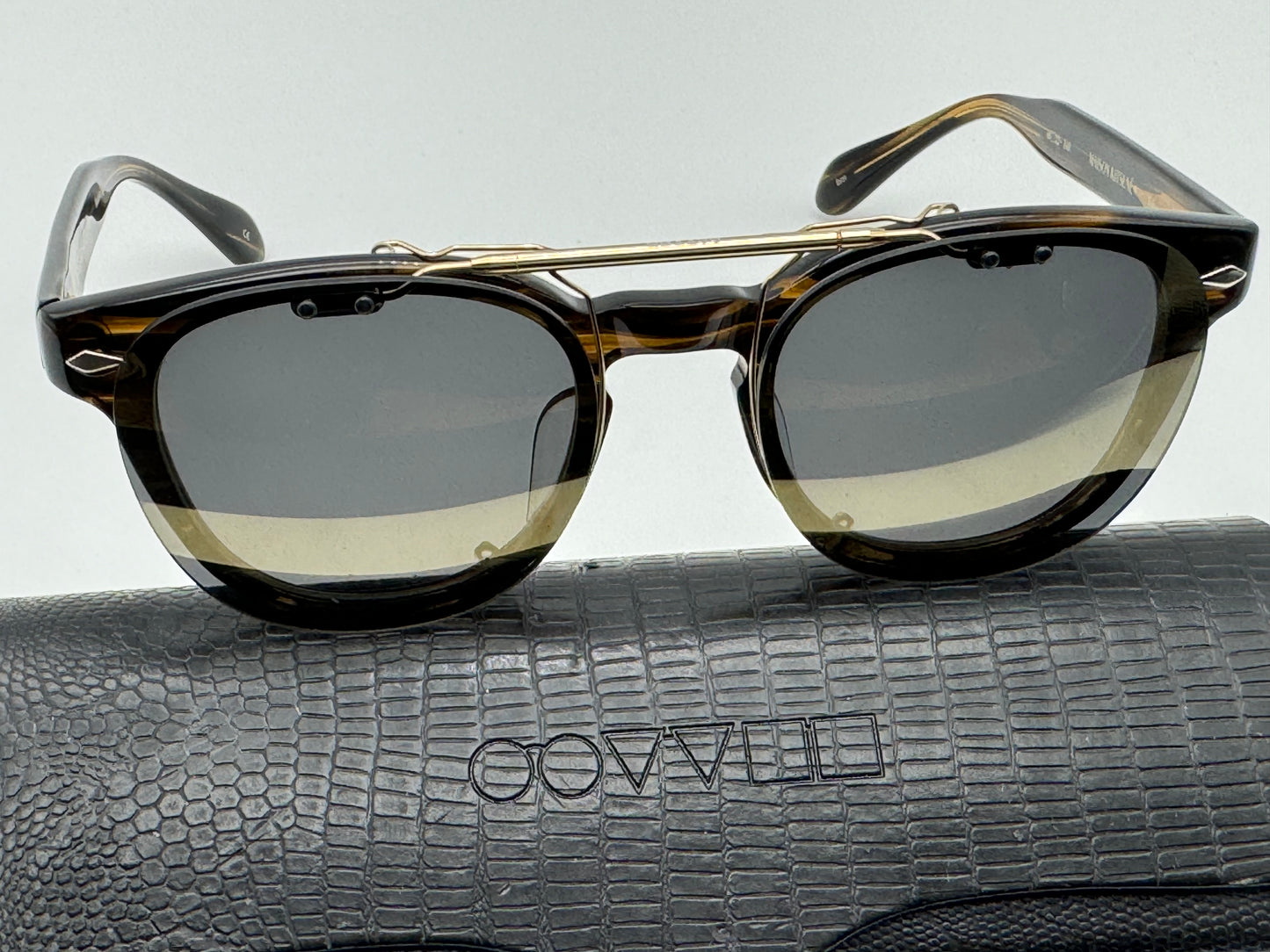 Oliver Peoples Tokyo 48mm Maison Kitsune With Flip Up Sunglass Clip Made in Japan Preowned