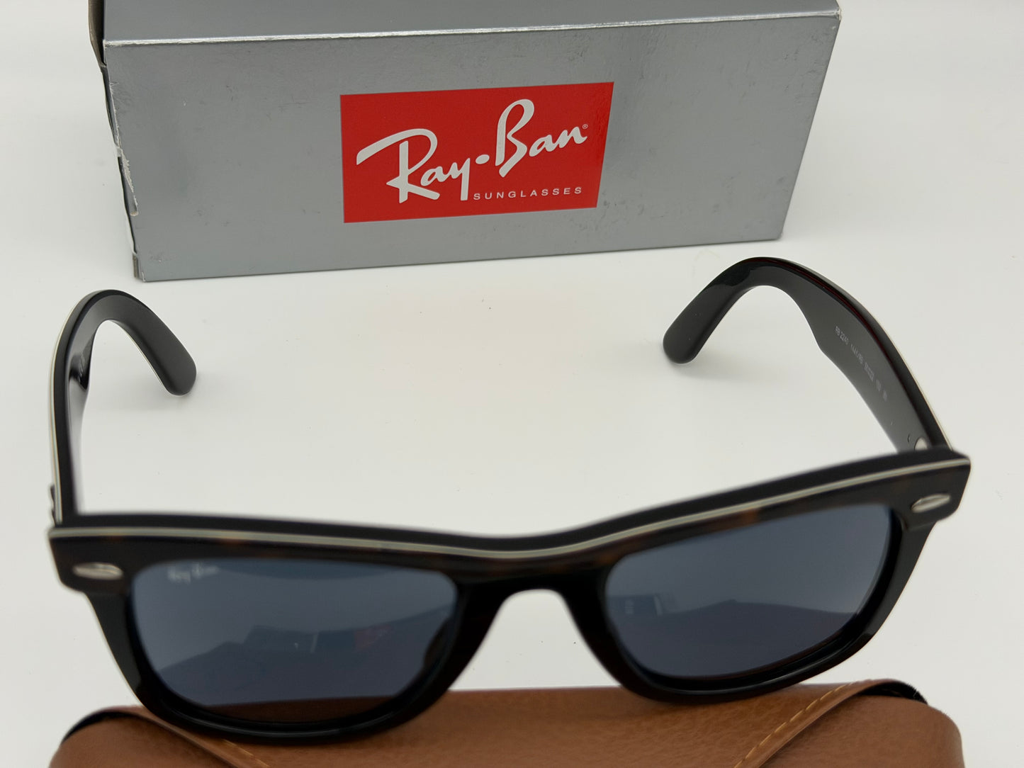 Ray-Ban Wayfarer Street Neat 50mm Polished Havana On Black / Blue Crystal RB 2240 1441 / R5 NEW