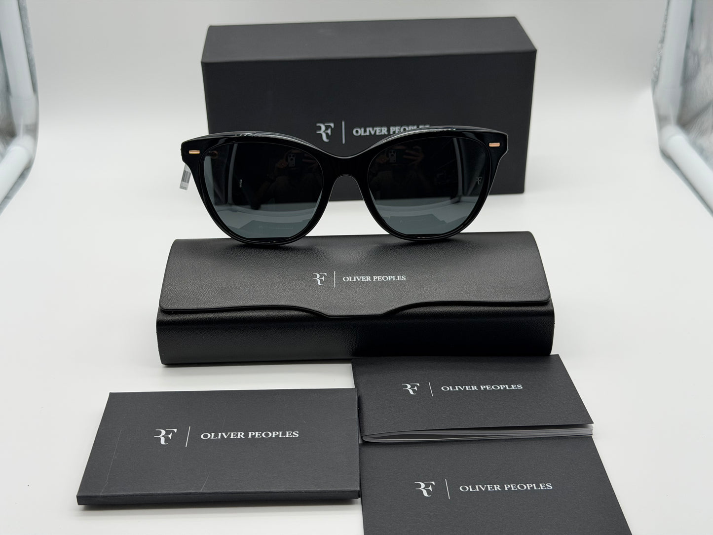Oliver Peoples Mrs. Federer 55mm Black Acetate / Dark Slate Nxt OV 5597 SU Itlay NEW