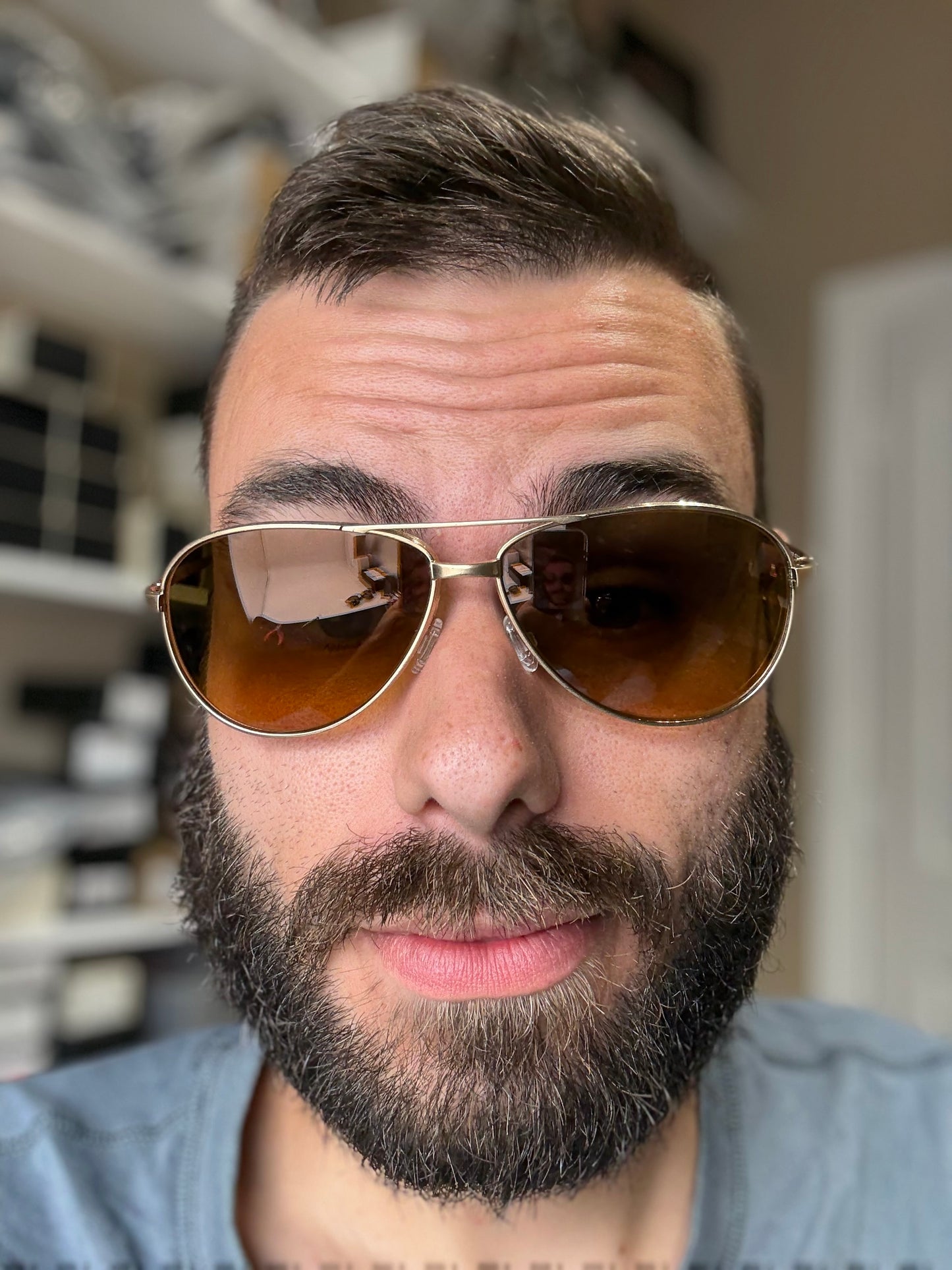 Oliver Peoples Copter 62mm OV 1120 ST 510394 Brushed Gold / Goldtone Gradient Titanium Japan Preowned