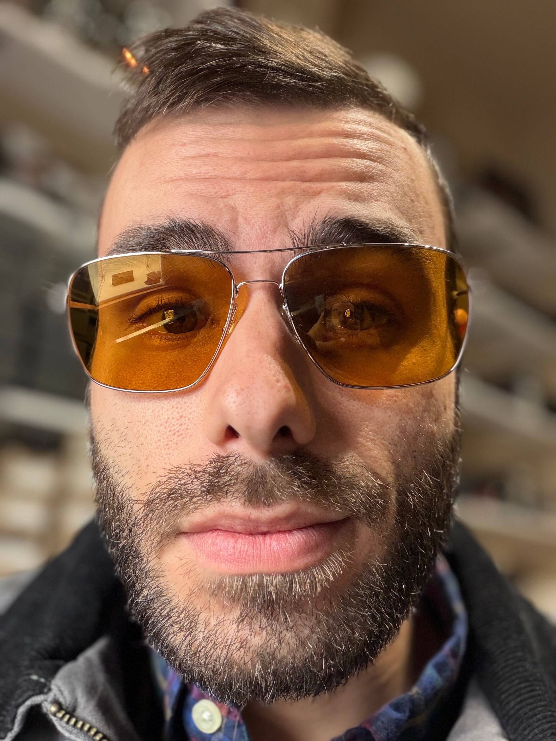 Oliver Peoples Clifton 58mm Silver / Amber Brown Polarized OV 1150