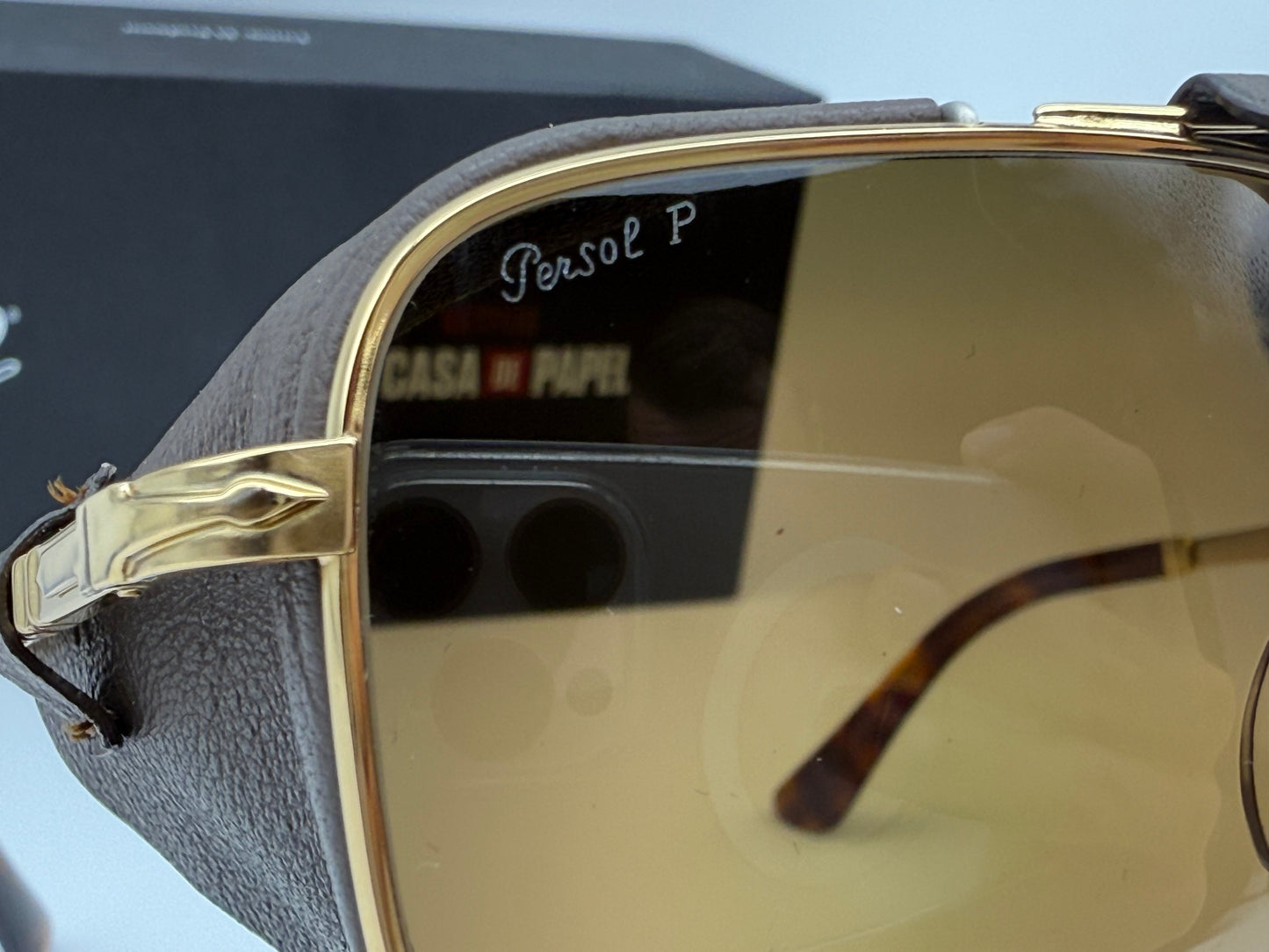 Persol PO 1013 SZ - Protector 53mm Gold / Brown Polarized Glass Itlay NEW