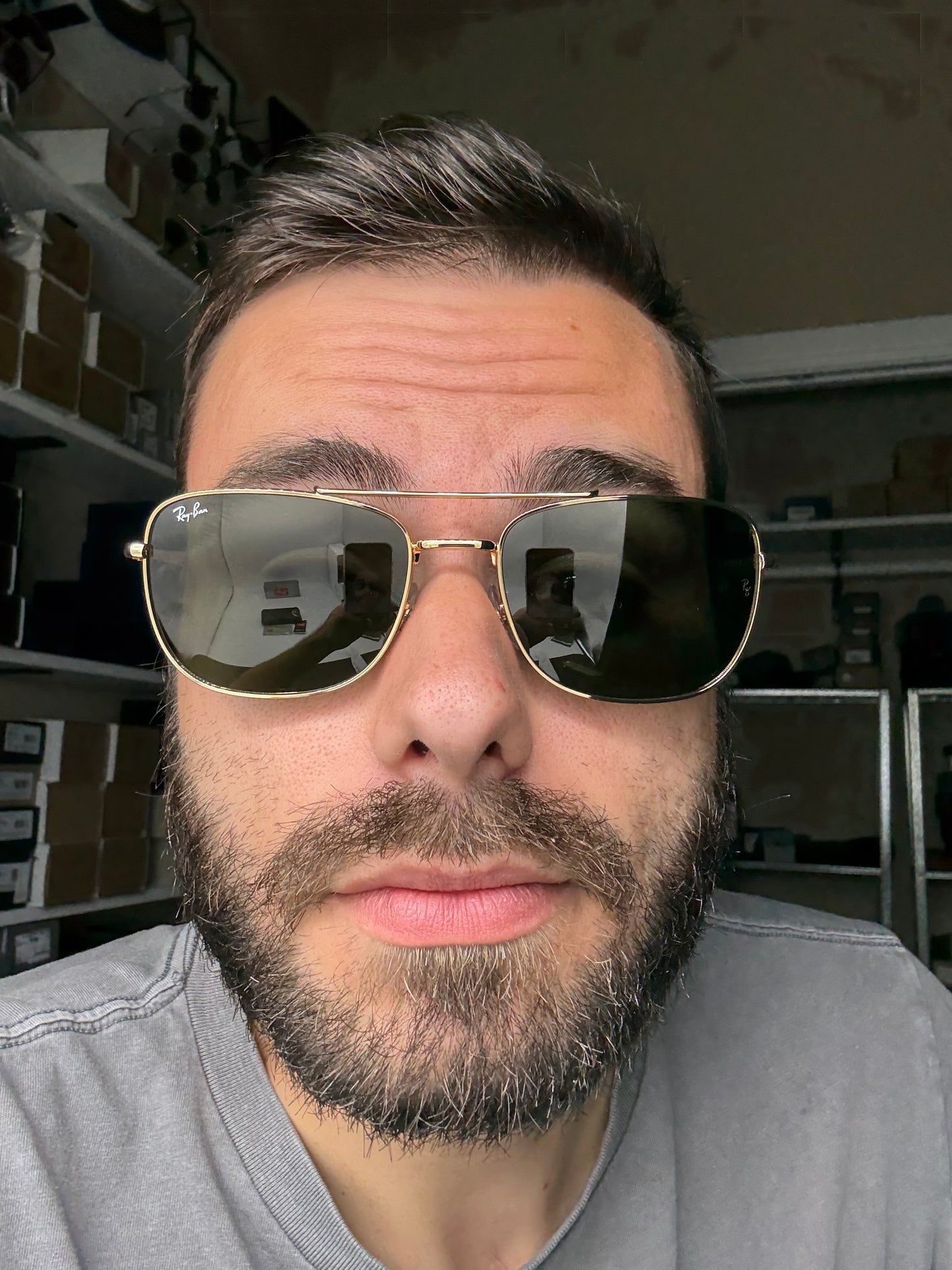 Ray-Ban RB 3755 59mm Gold / G-15 Glass 001/31 NEW