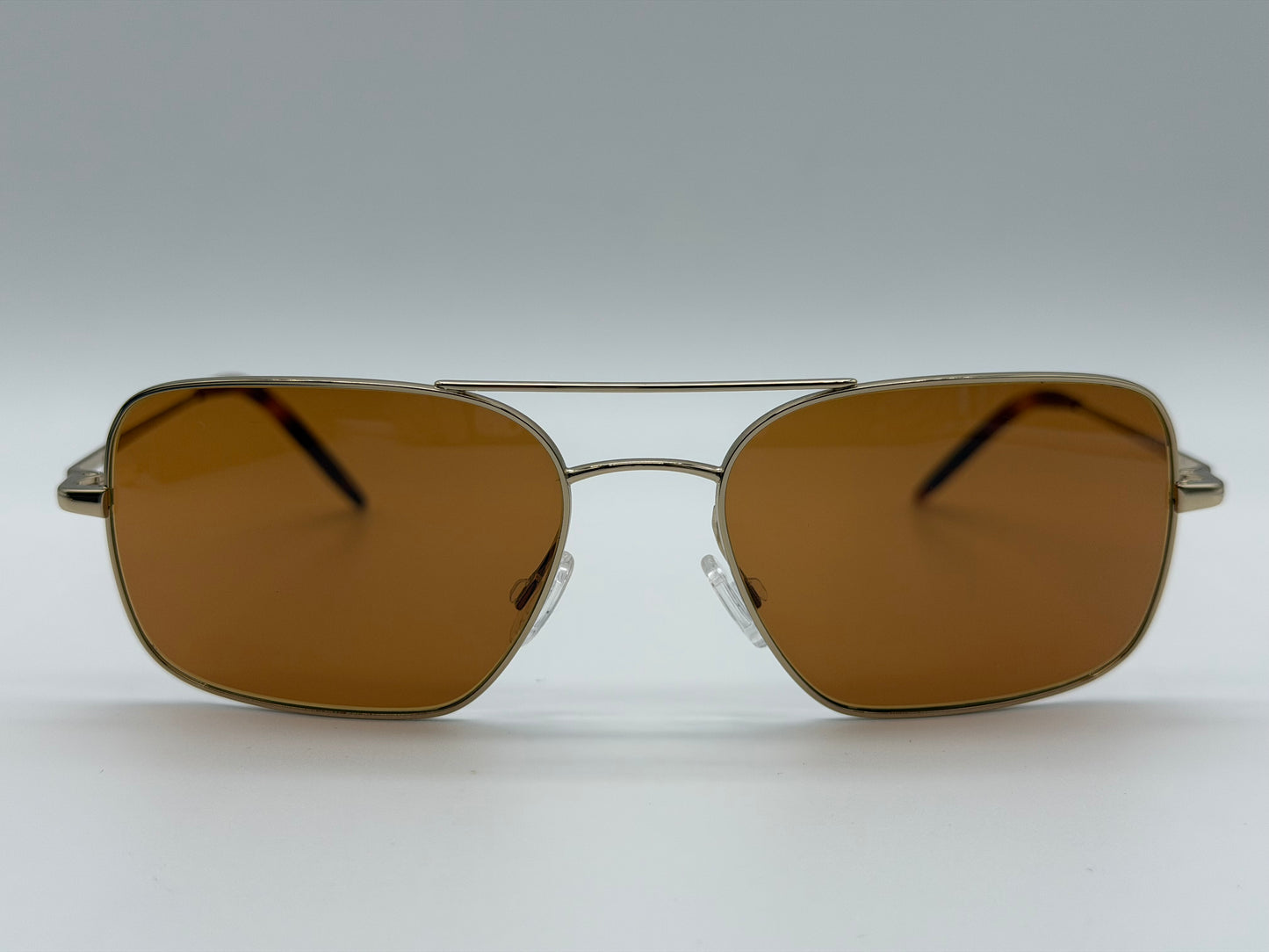 Oliver Peoples Victory II 55mm Gold / Cognac Crystal Lens OV 1373 S Italy NEW