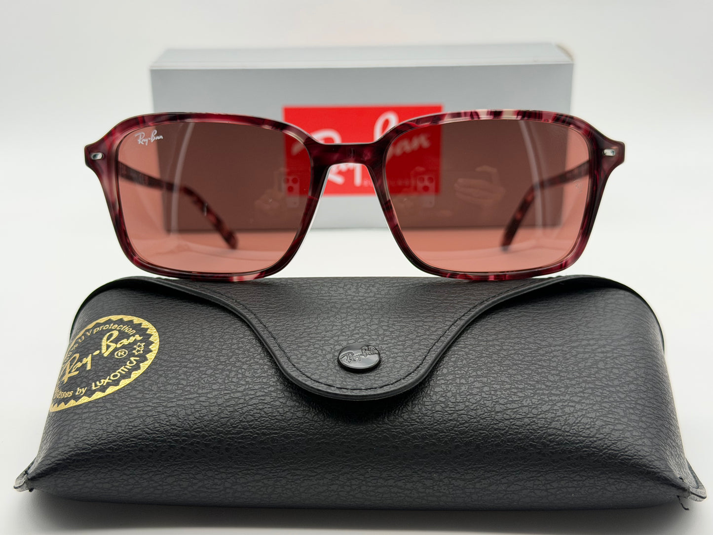 Ray-Ban Raimond 56mm RB 2231 Transparent Fantasy Violet Red / Red Crystal NEW