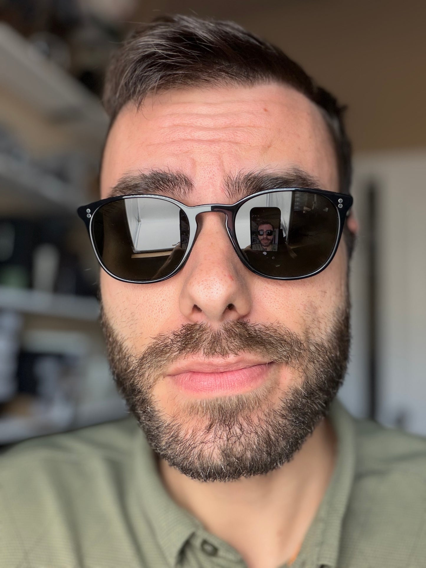 Oliver Peoples Finley Vintage Sun 49mm OV 5397SU 1005P1 Black Crystal - G 15 Polarized Sunglasses Italy Missing Box