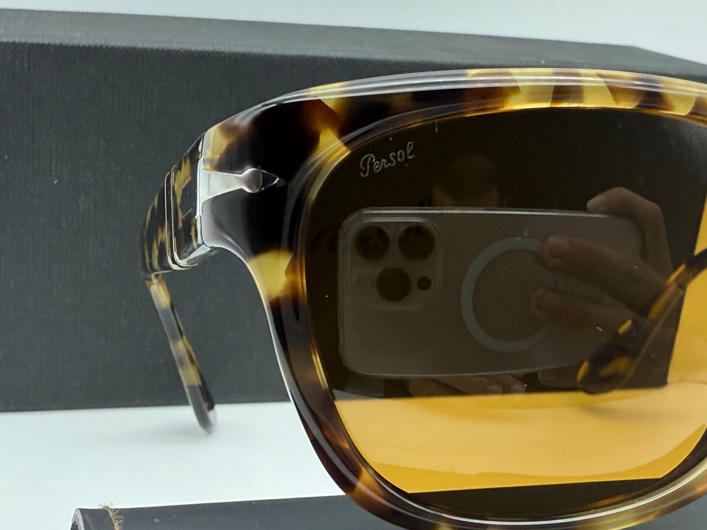 Persol PO 3313 55mm Brown Beige Tortoise / Brown Glass Lens 105633 Italy NEW