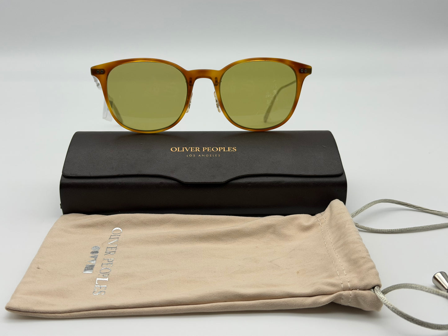 Oliver Peoples Gerardo 51mm OV 5482S 14084C Vintage LBR/Brushed Silver Green Photochromic Vintage Sunglasses Missing Box
