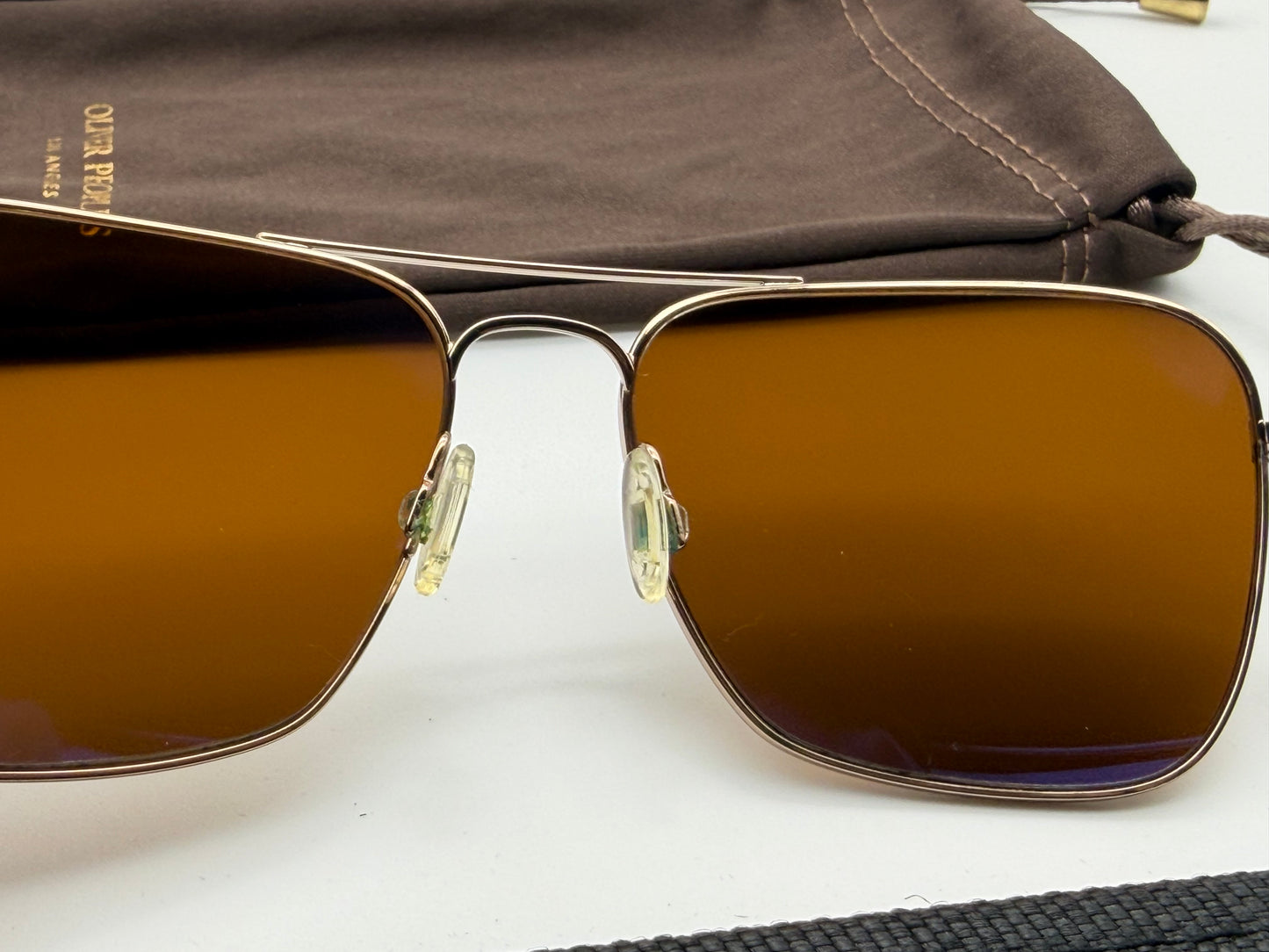 Oliver Peoples Patten 57mm OV 1060 5037 / N9 Rose Gold / JAVA Polarized VFX Preowned