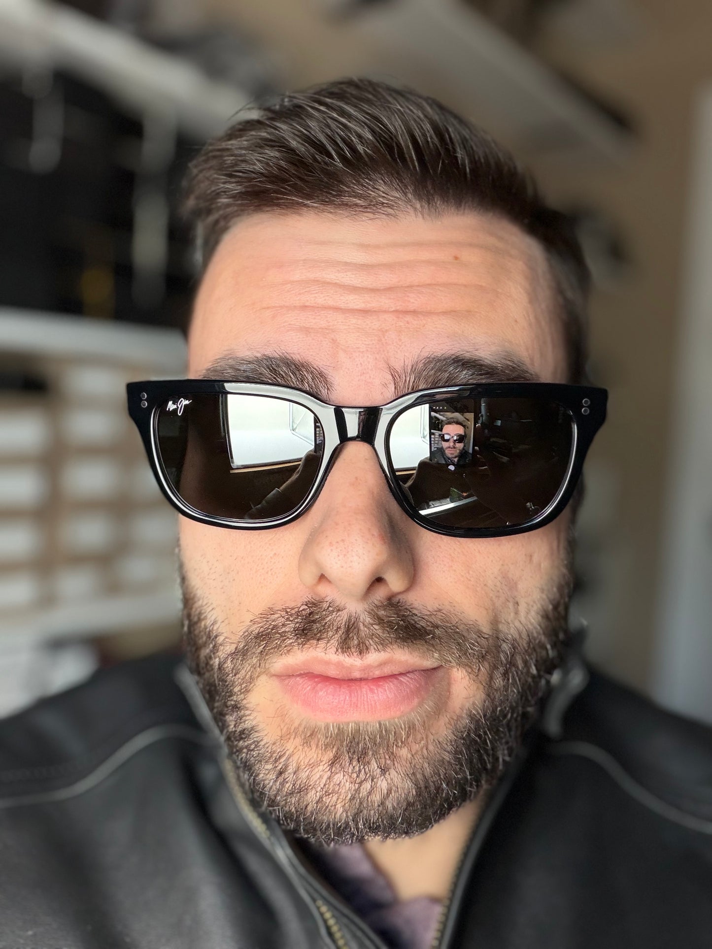 Maui-Jim Likeke 54mm Black - Crystal / Neutral Gray Polarized Bi - Gradient Mirror Italy NEW