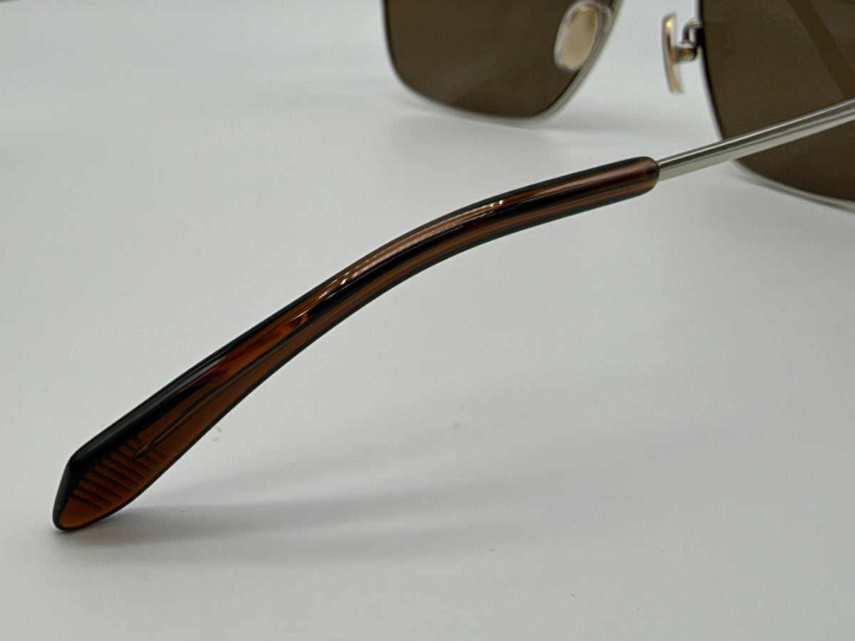 Ferragamo SF319SLB 58mm Brown / Light Gold Titanium Italy NEW
