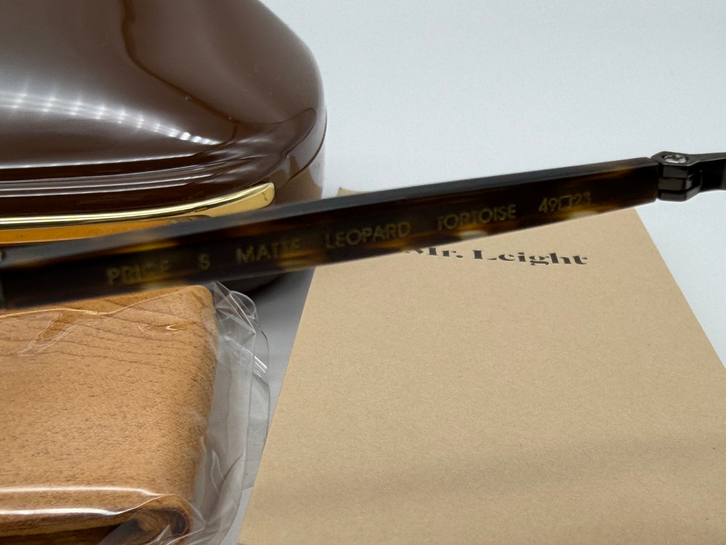 Mr. Leight Price S 49mm Matte Leopard Tortoise/Antique Gold with Pure Maple Lenses Japan NEW