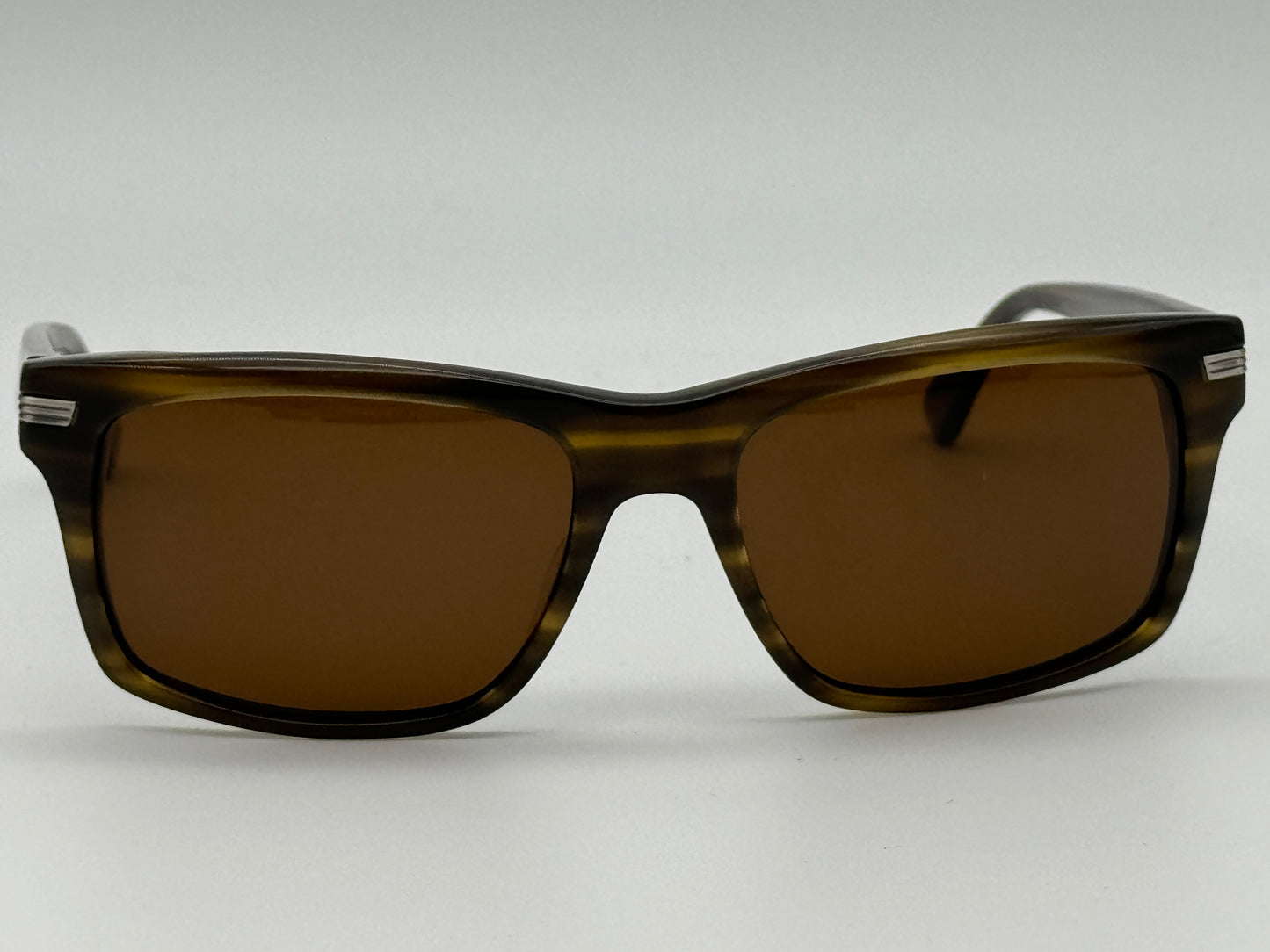 Oliver Peoples Maceo 55mm OV 5093 1004 Stripped Olive / Brown Polarized Lens Preowned