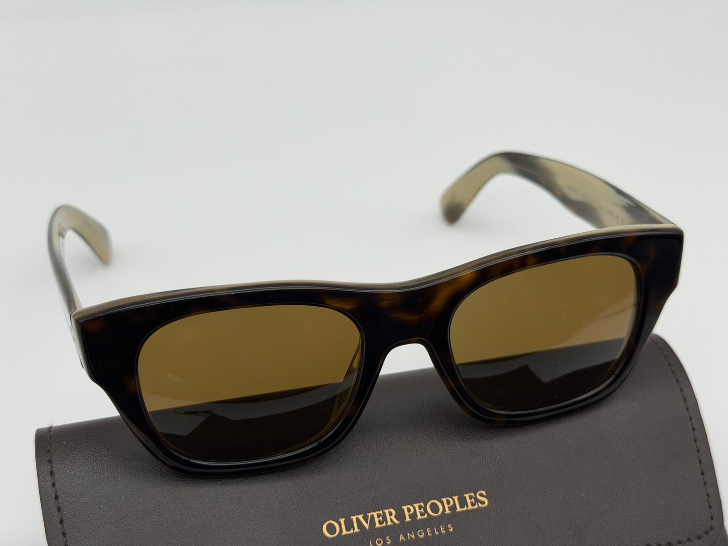 OLIVER PEOPLES Keenan 51mm Square Sunglasses 362 Horn / Brown Polar NEW