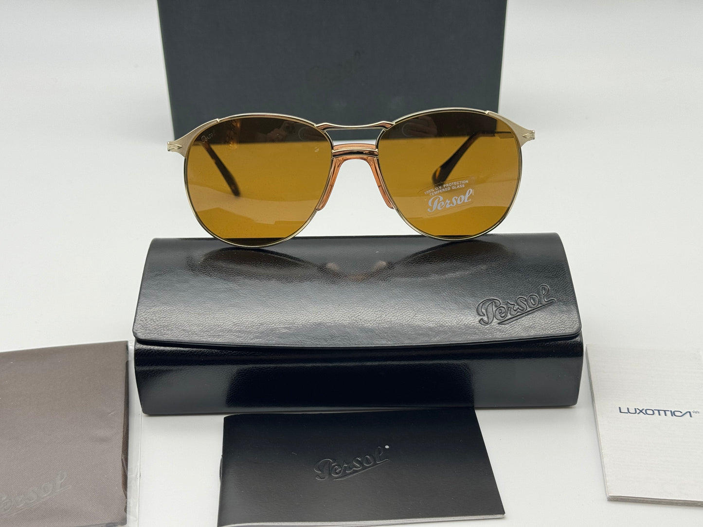 Persol PO 2649 S 1076/33 55MM Gold / Brown Sunglasses Italy NEW