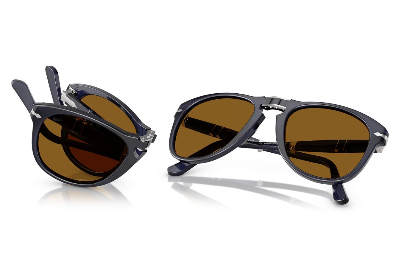 Persol PO 714 54mm Milky Depths Blue / Brown Lens 121733 Italy NEW