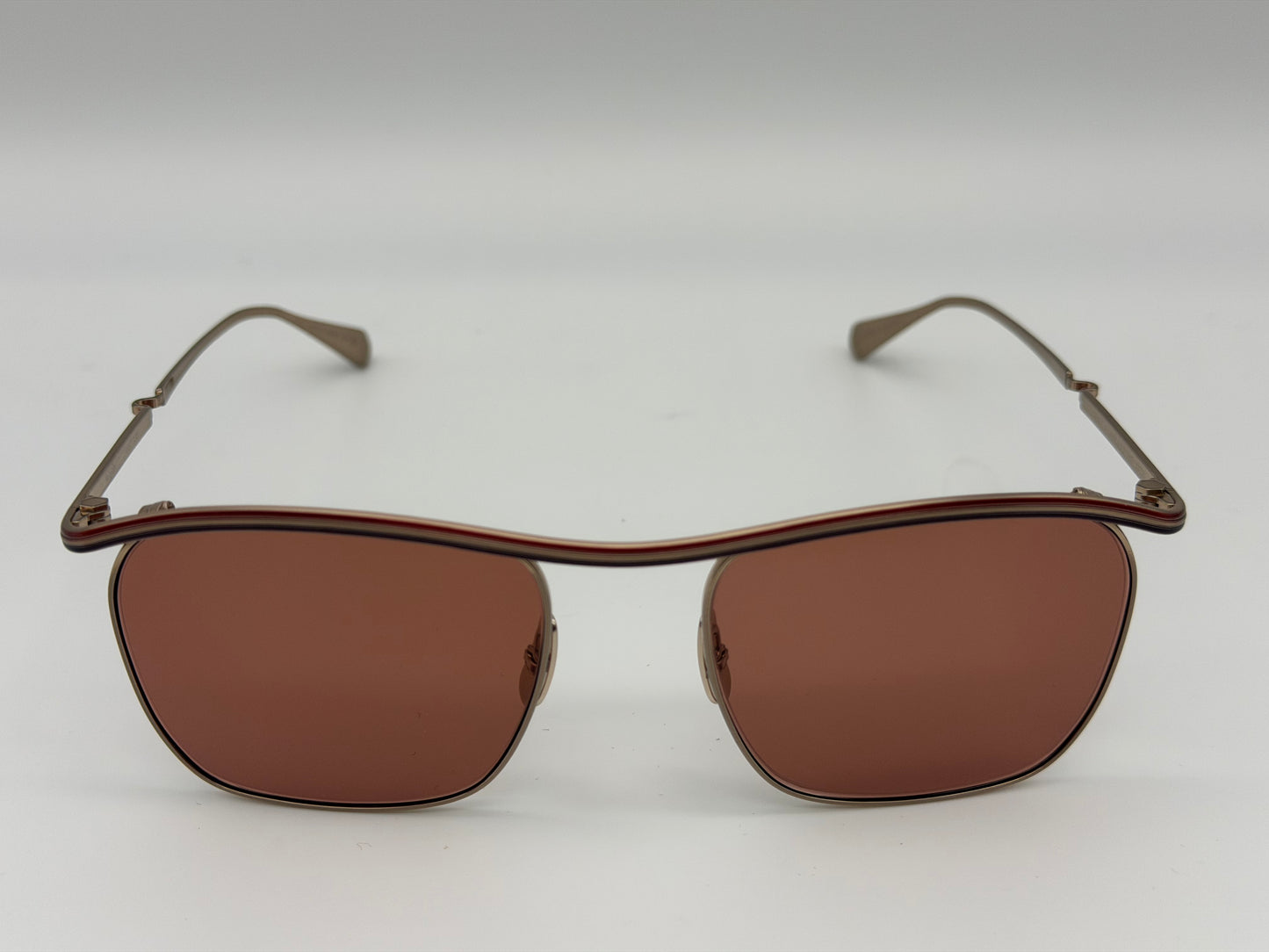 Mr. Leight Owsley S 53mm Rose - White Gold Titanium Frame with Glass Antique Dark Rose Less Japan NEW