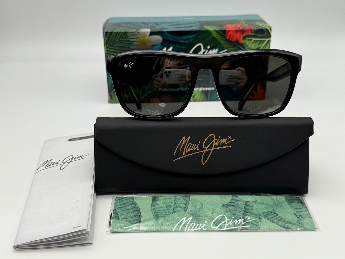 Maui Jim S Turns 56mm Black / Neutral Gray Polarized MJ 872-02 Italy NEW