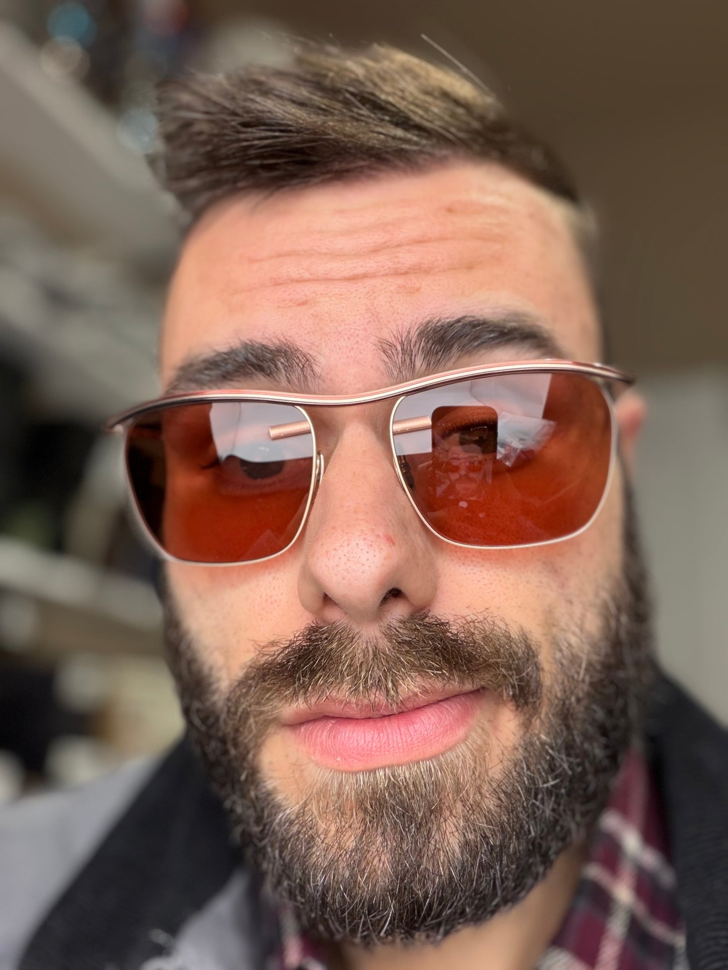 Mr. Leight Owsley S 53mm Rose - White Gold Titanium Frame with Glass Antique Dark Rose Less Japan NEW