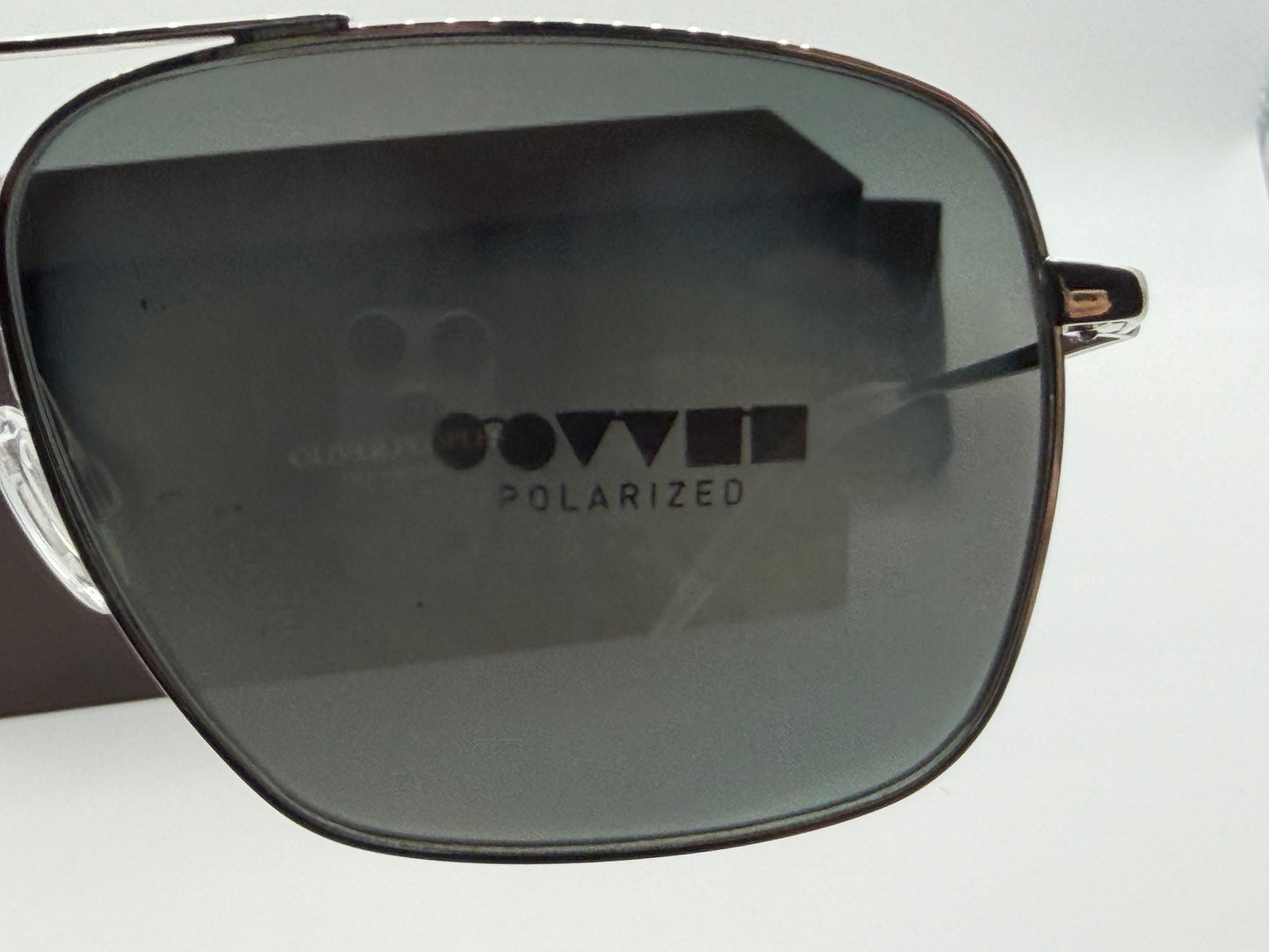 Oliver Peoples Clifton 58mm Silver / Dark Gray Polarized Crystal 5036 / P2 Italy Open Box