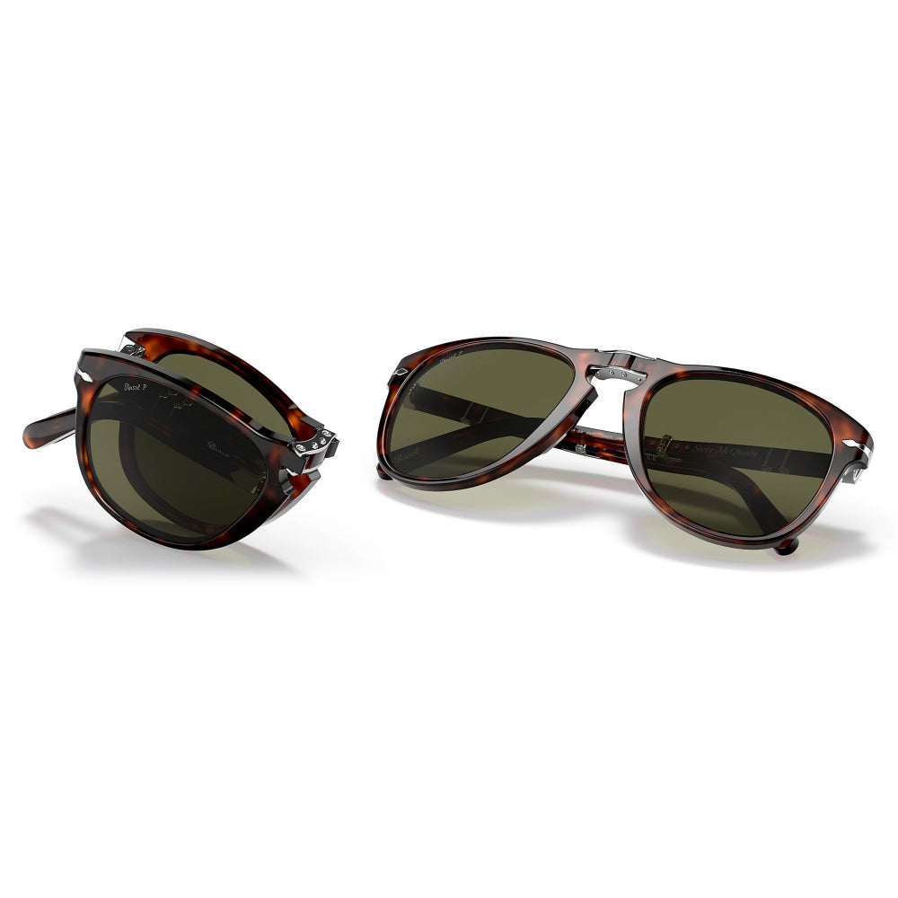 Persol 714 SM 54mm 24/P1 Steve McQueen Folding Havana / polar green Lens Preowned