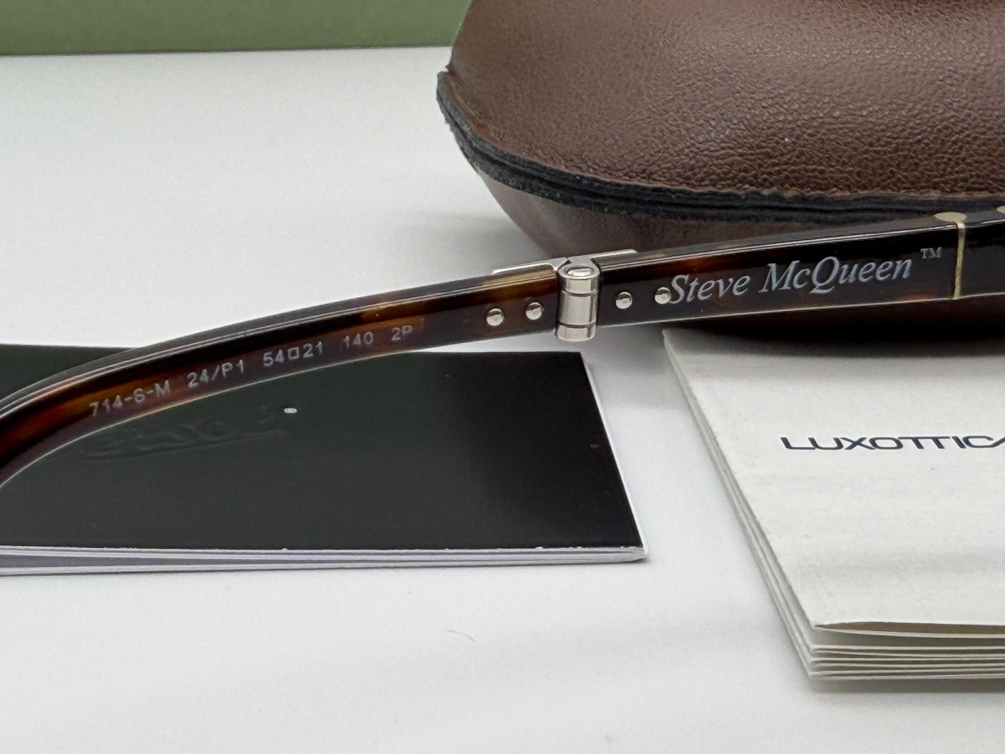 Persol 714 SM 54mm 24/P1 Steve McQueen Folding Havana / polar green Lens Preowned