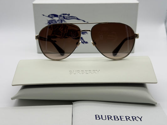 Burberry BE 3167 59mm Light Gold / Brown Gradient 110913 Italy NEW