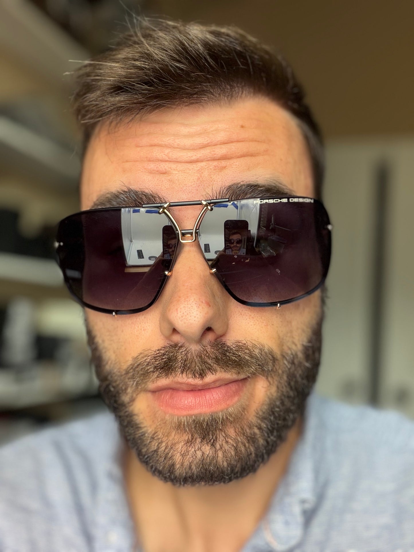 Porsche Design P 8928 Black Titanium Gold with 2 lenses Gray Gradient and Green Japan NEW