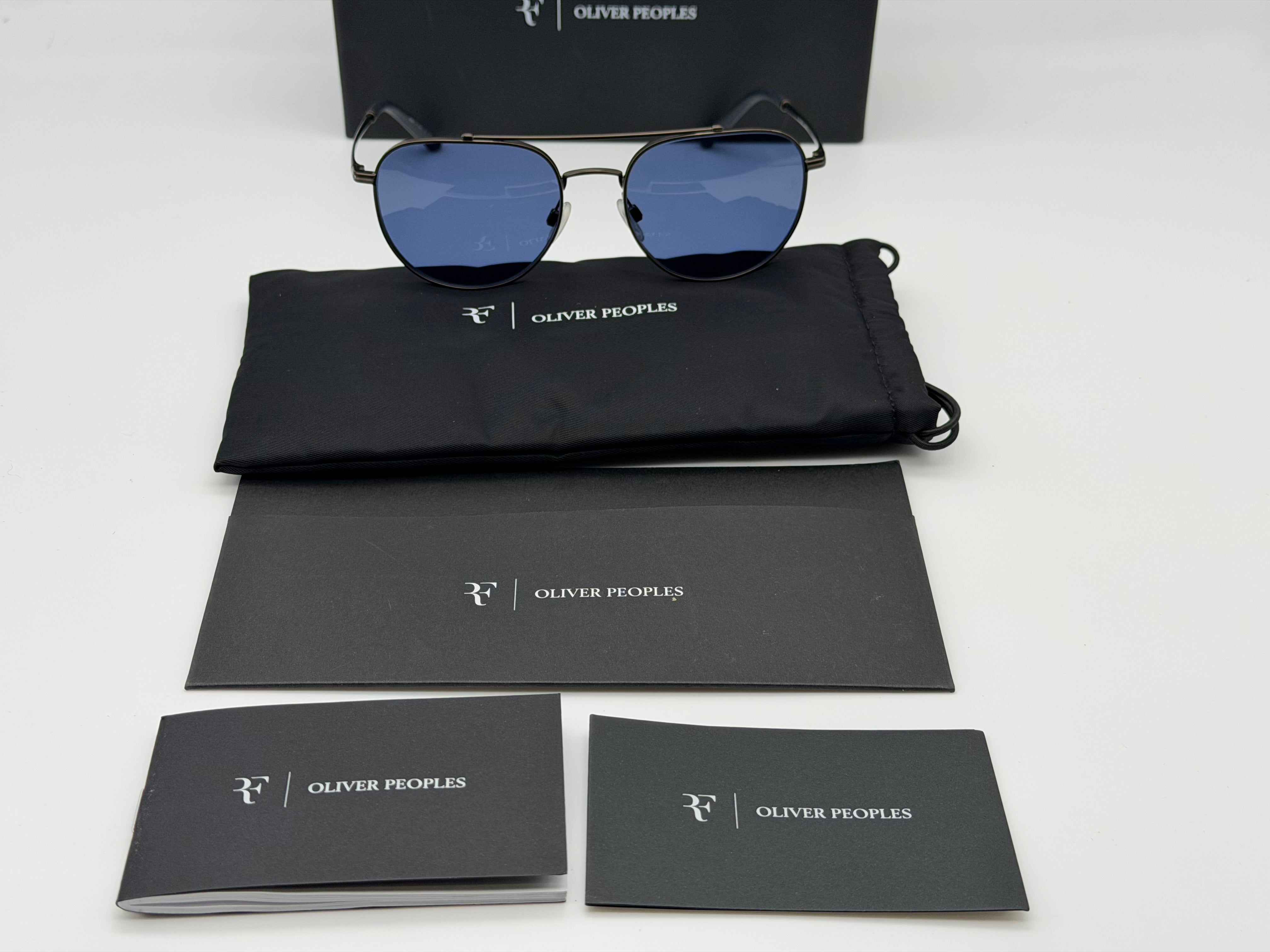 Oliver Peoples R 10 54mm 533980 Pewter / Marine Roger Federer