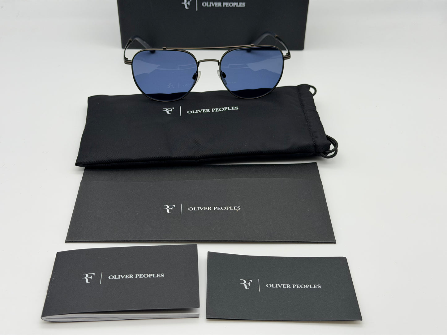 Oliver Peoples R 10 54mm 533980 Pewter / Marine Roger Federer Italy Preowned