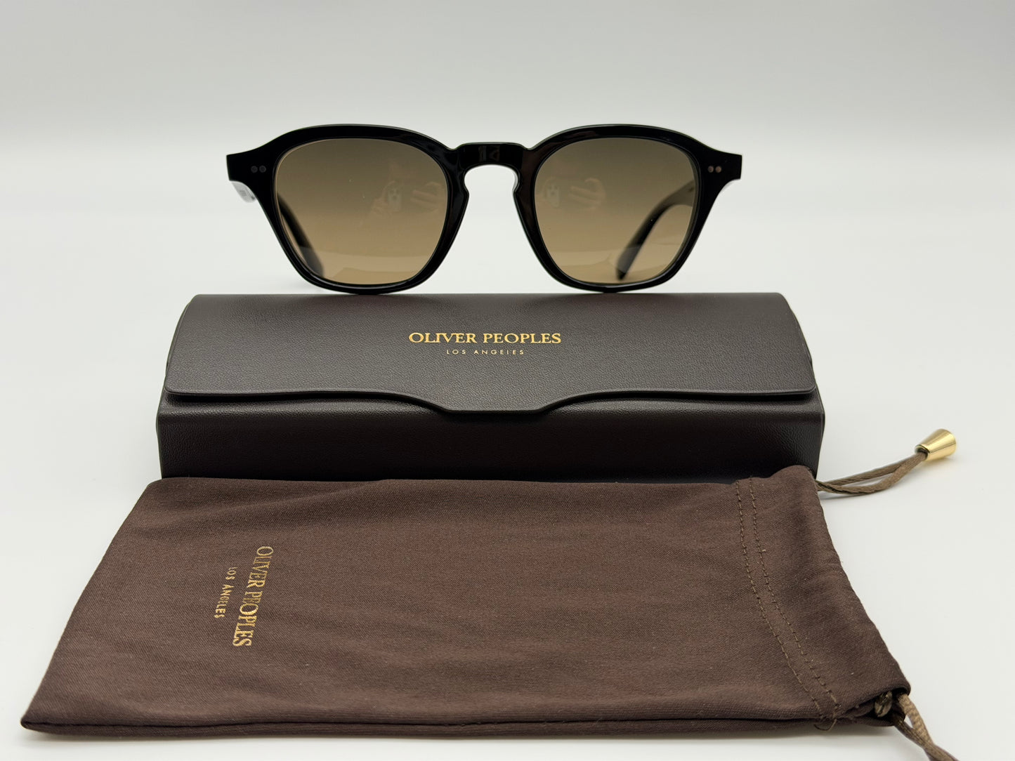 Oliver Peoples Eyles 48mm Black / Sandstone Gradient Polarized Japan Preowned