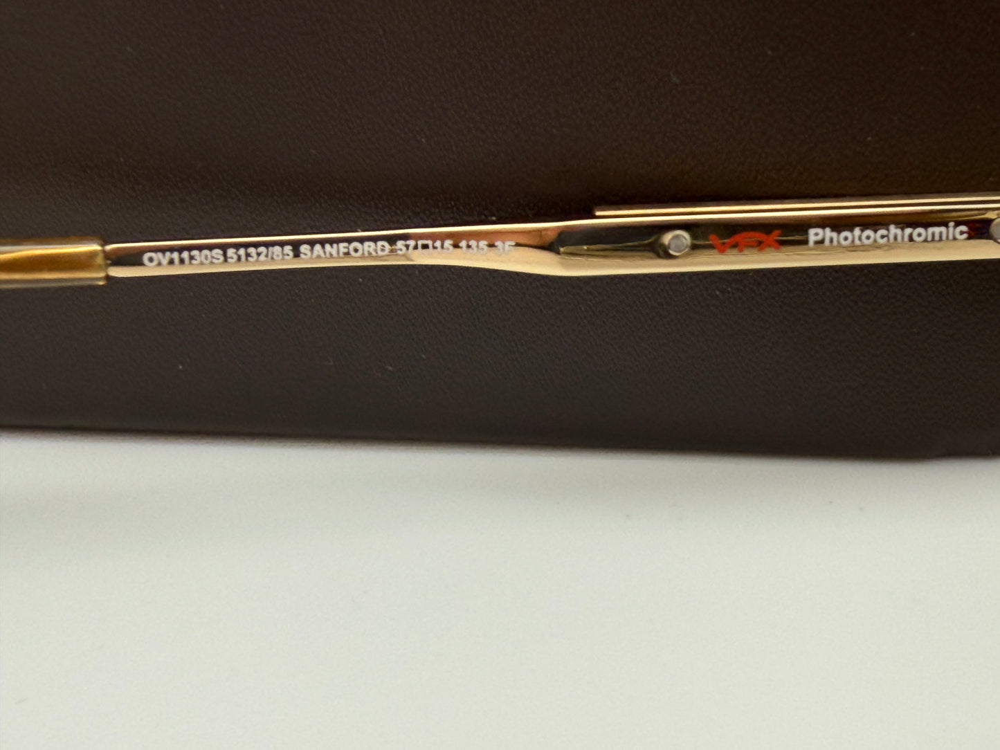 Oliver Peoples Sanford 57mm OV 1130 S Gold / Chrome Amber Photochromic 5132 / 85 Japan Missing Box