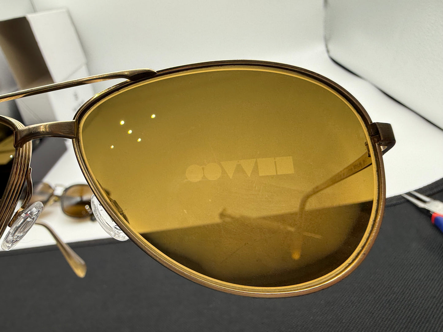 Oliver Peoples Copter 62mm OV 1120 ST 510394 Brushed Gold / Goldtone Gradient Titanium Japan Preowned