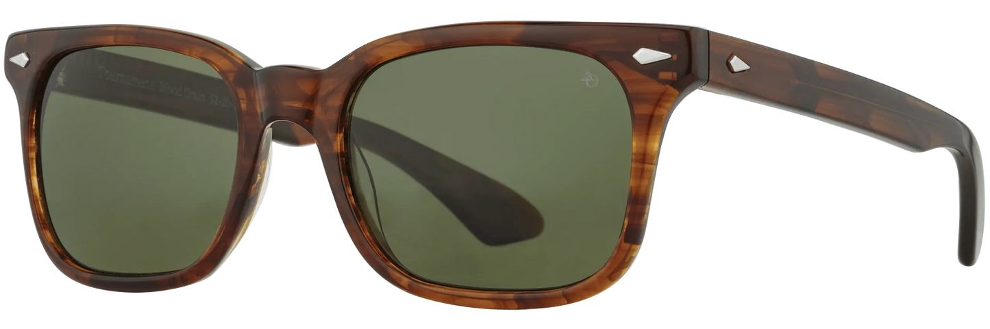 American Optical Tournament 52mm Woodgrain / Calobar Green AO Light Nylon