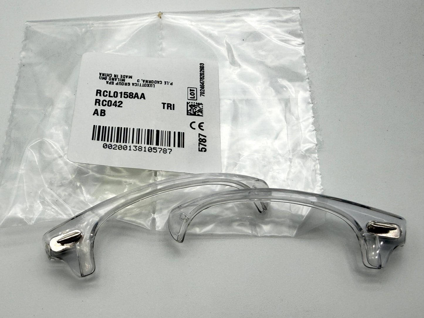 Ray Ban Clubmaster RX 5154 Transparent Front / Silver Replacement Browbar 51mm Genuine Replacement NEW