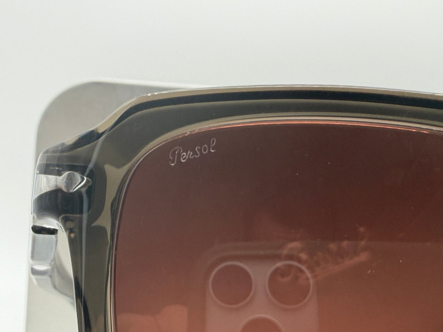 Persol PO 8002S 55mm Opal Gray / Red Crystal Italy Open Box