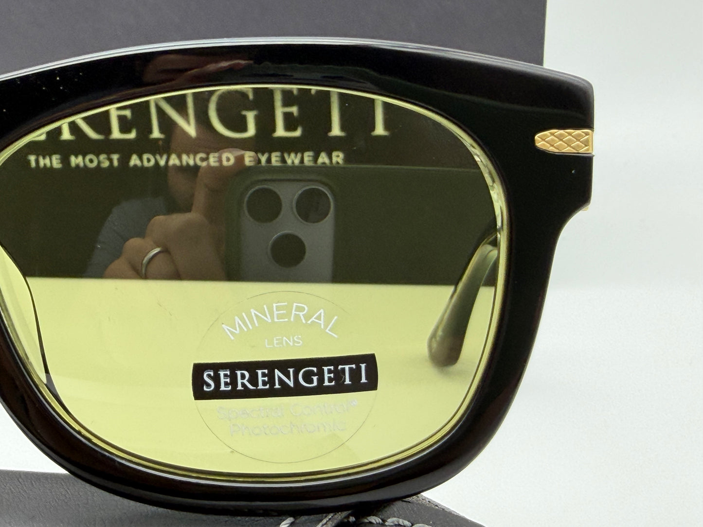 Serengeti FOYT 53mm Shiny Black Gold Transparent 555nm Photochromic SS549005 Italy NEW