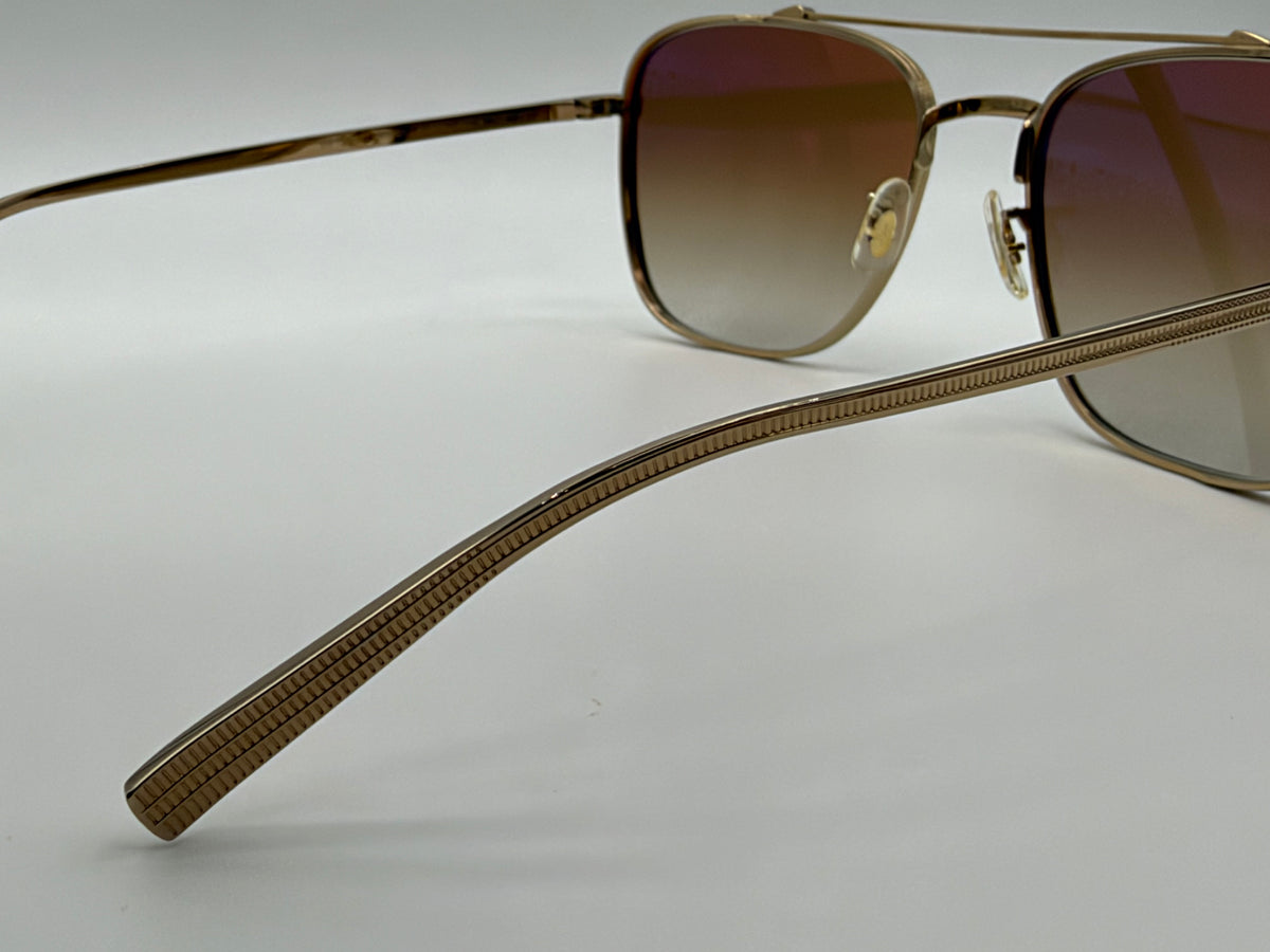 Oliver Peoples Avison 55mm Soft Gold Titanium / Tuscan Brown Gradient Mirror Crystal Lens OV 1349ST Japan NEW
