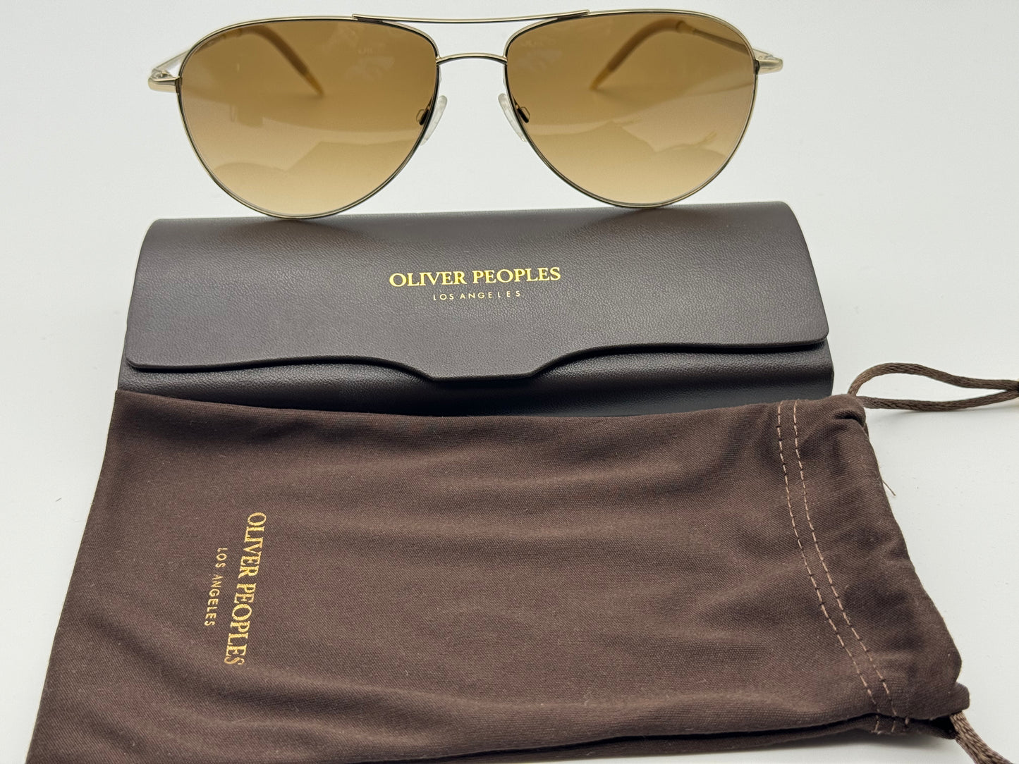 Oliver Peoples Benedict 62mm OV 1002 524251 Gold Gradient Brown Photochromic VFX Lens Preowned