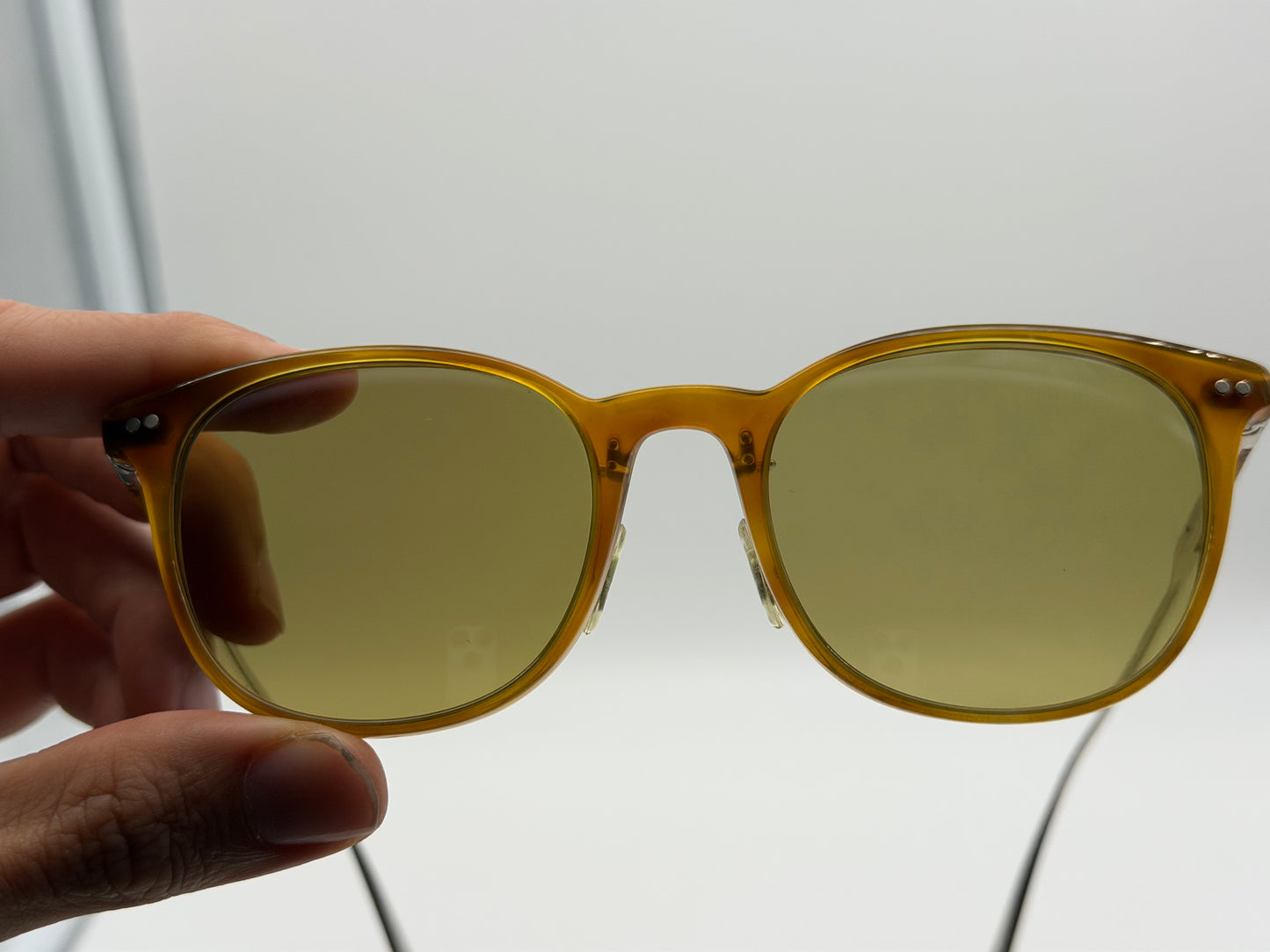 Oliver Peoples Gerardo 51mm OV 5482S 14084C Vintage LBR/Brushed Silver Green Photochromic Vintage Italy Preowned
