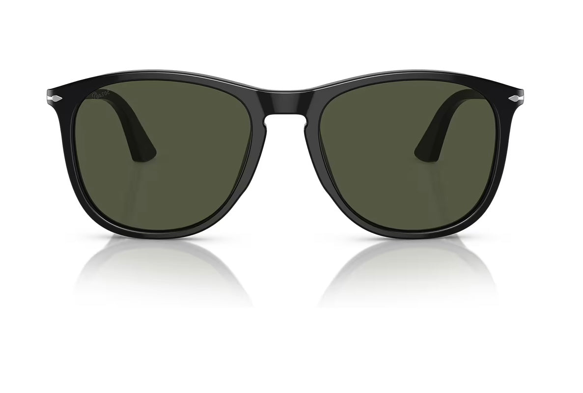 Persol PO 3314S 55mm 95 31 Black / Green Glass Lens Italy NEW