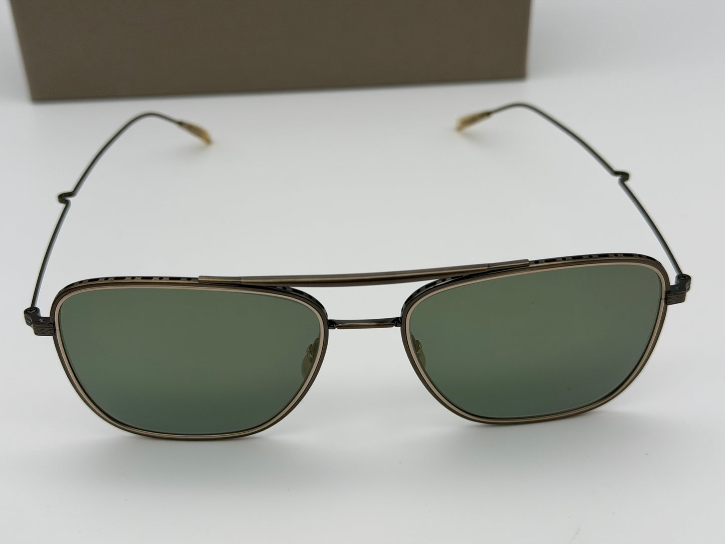 Mr. Leight Novarro S 55mm Antique Gold / G 15 Goldtone Mirror Titanium Japan