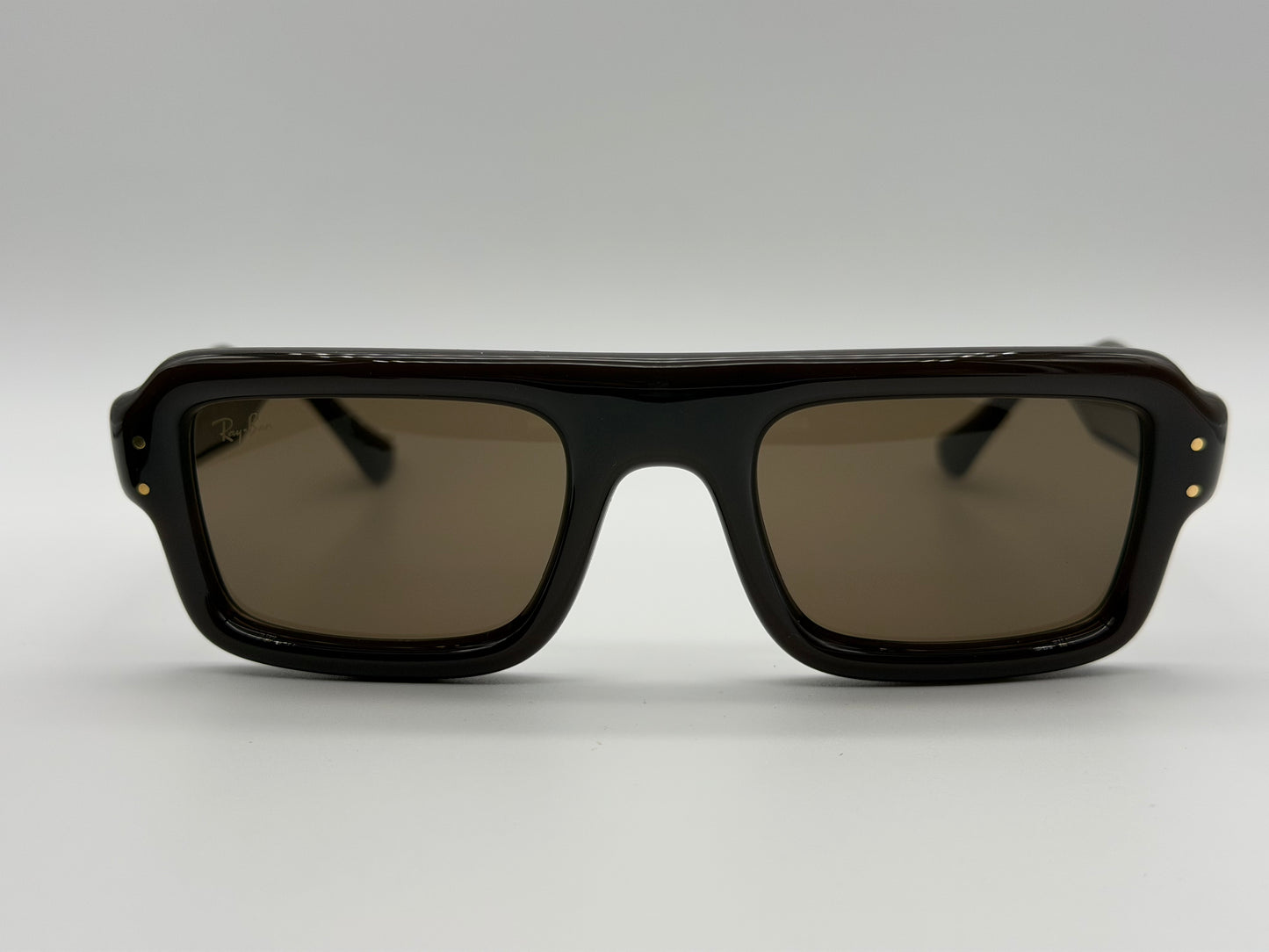 Ray-Ban FLACKO PUFFER 52mm  Polished Transparent Dark Brown / Dark Brown RB 4954 NEW