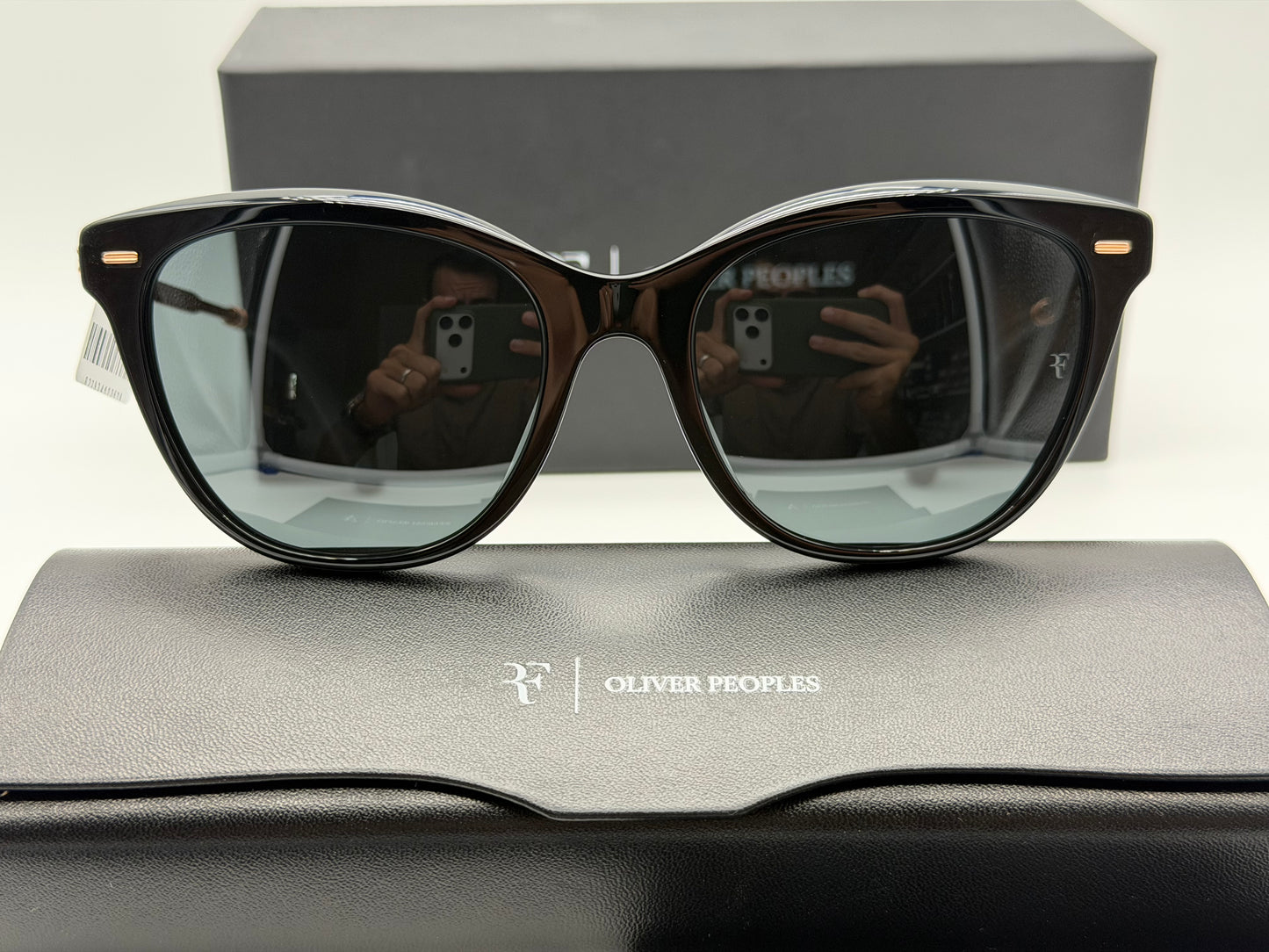 Oliver Peoples Mrs. Federer 55mm Black Acetate / Dark Slate Nxt OV 5597 SU Itlay NEW