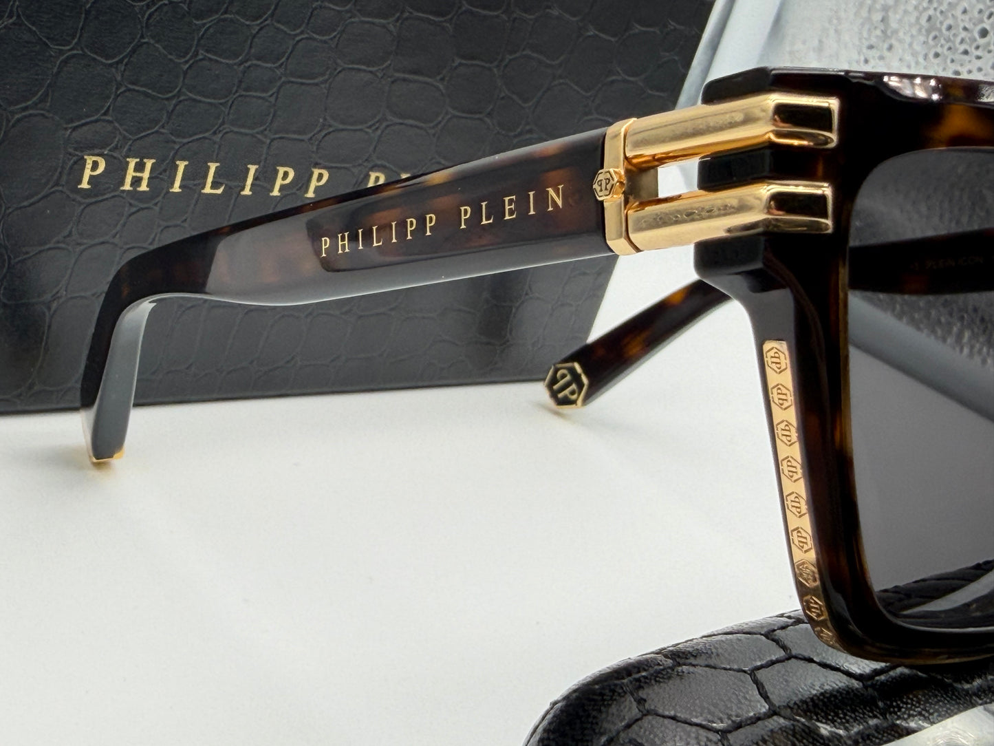 PHILIPP PLEIN Icon 56mm Dark Havana / Gray Lens SPP 108 0722 Italy NEW