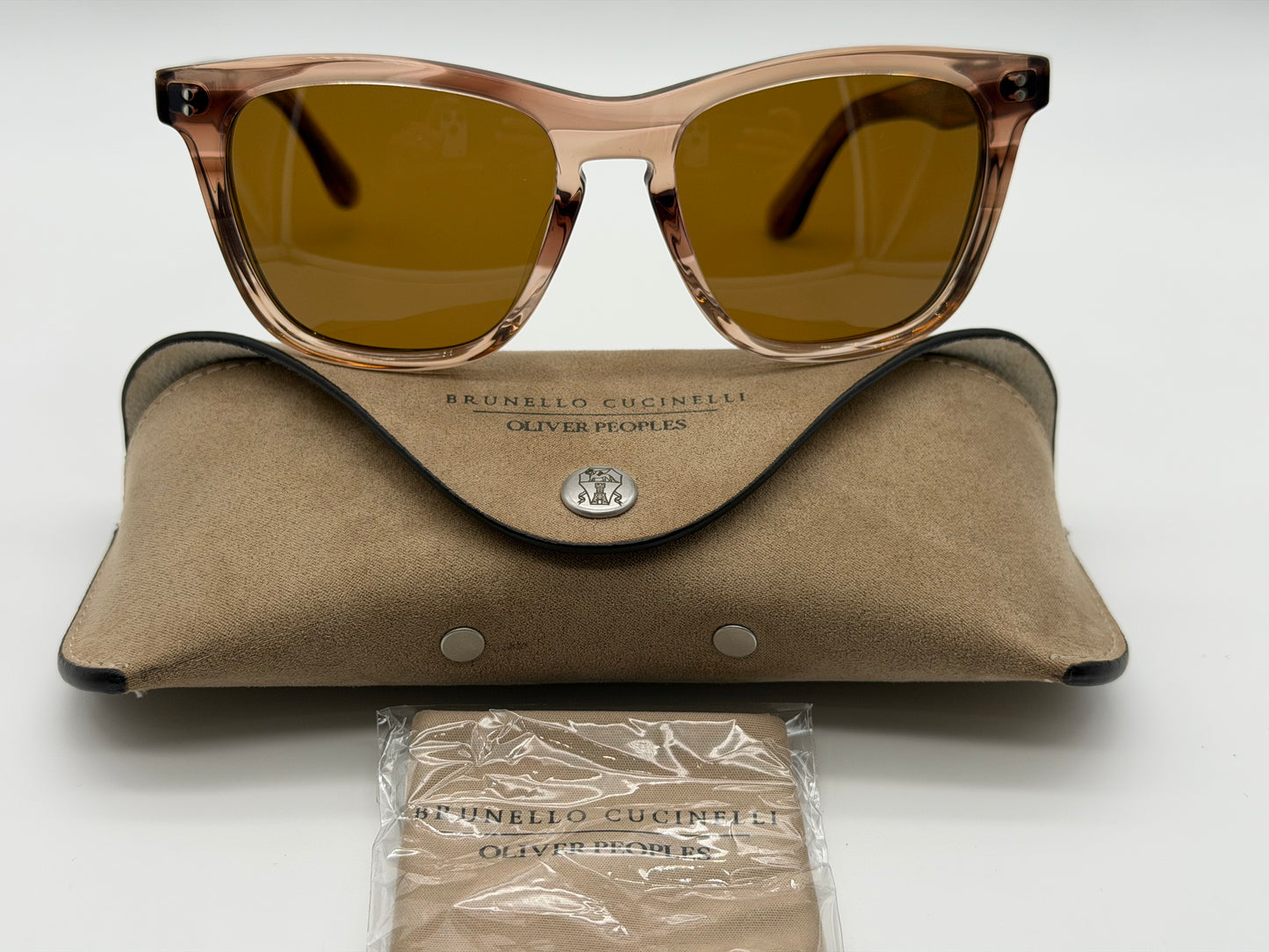 Oliver Peoples Lynes Sun 55mm Washed Sunstone / True Brown OV 5449 172652 Italy Preowned