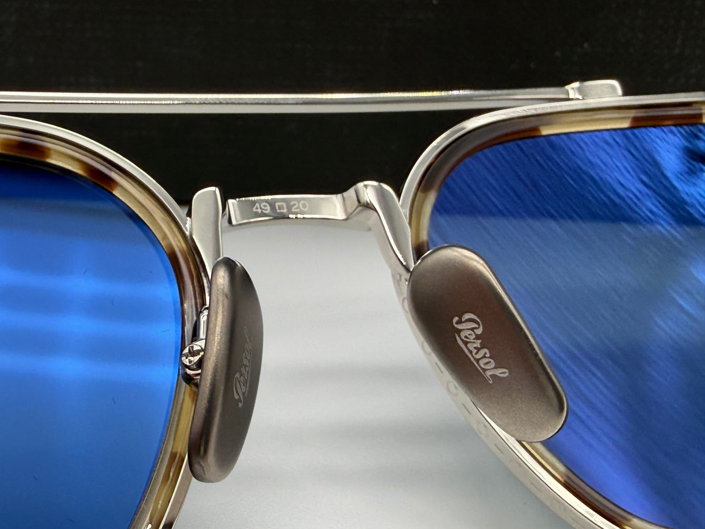 Persol PO 5010 ST 49mm Havana - Silver Titanium  / Blue Crystal Lens 8014R5 Japan NEW