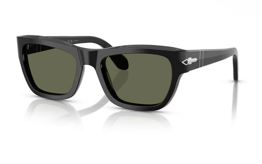 Persol PO 0091 53mm Black / Green Polarized Italy NEW
