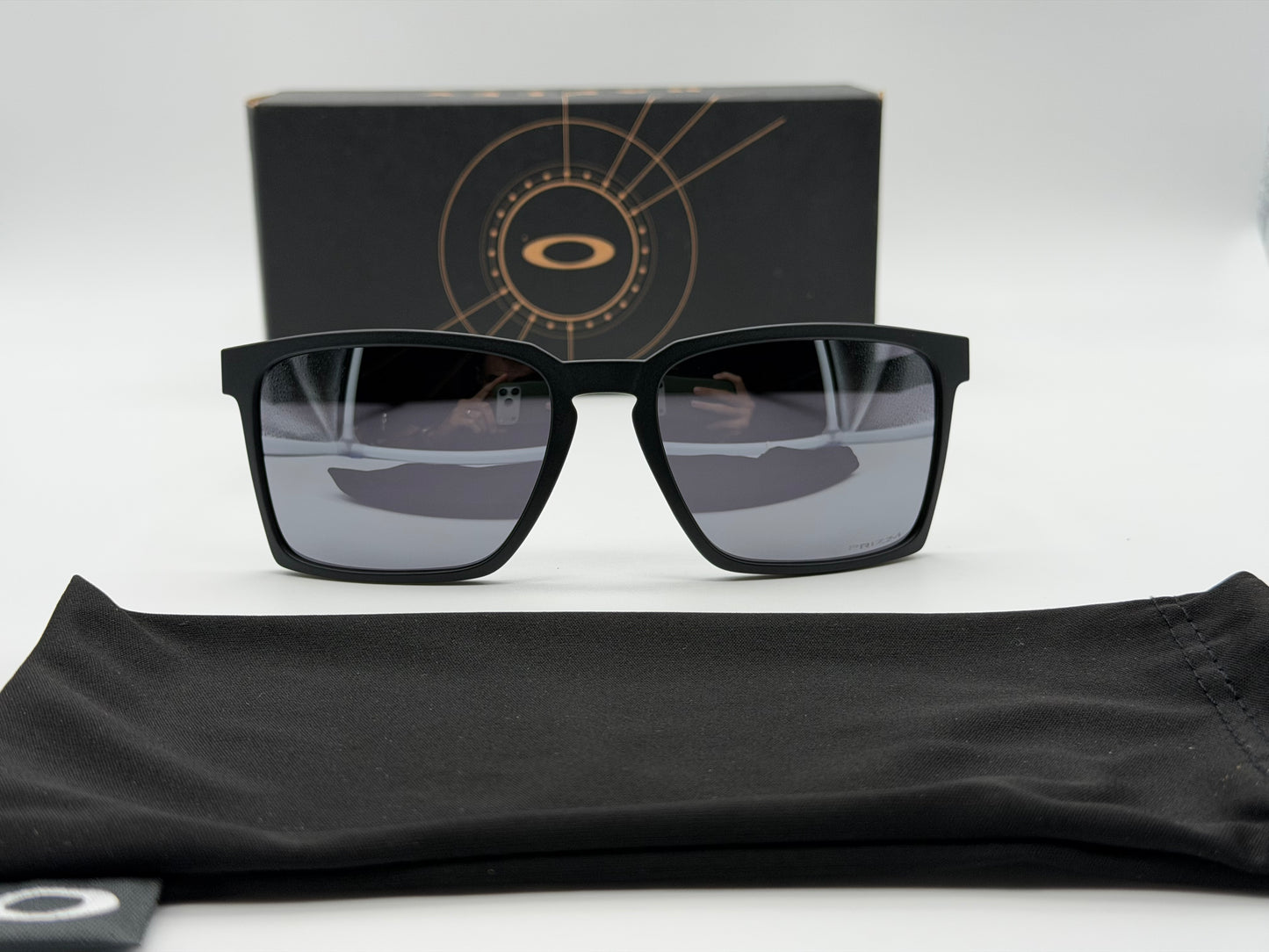 Oakley Exchange Sun 56mm Prizm Black / Satin Black Silver OO 9483 NEW