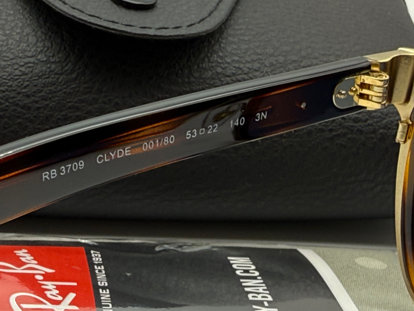 Ray-Ban Clyed RB 3709 53mm Havana Gold / Dark Blue 001 / 80 NEW